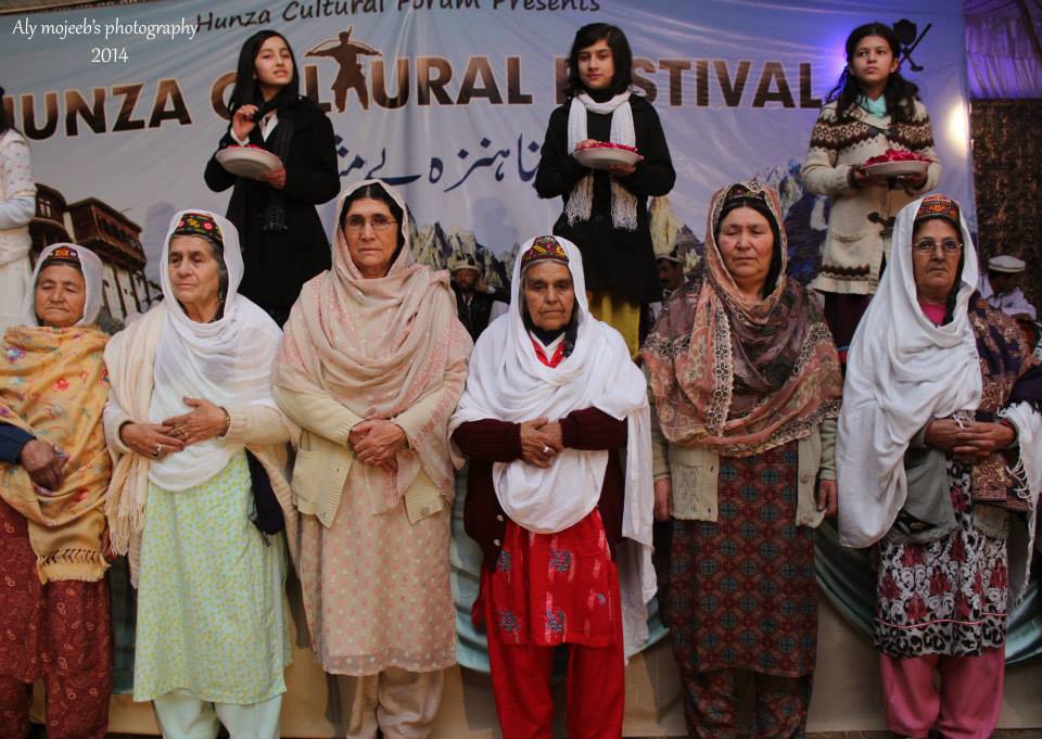 Elderly women of Hunza Valley at the Hunza Cultural Festival 2014 in Islamabad, Pakistan.